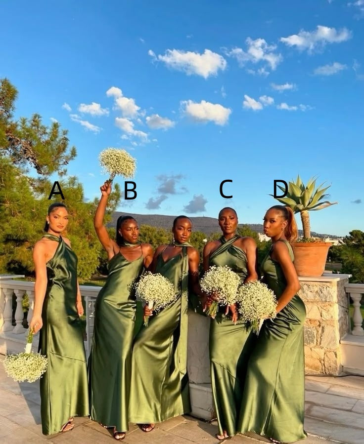 Simple Green Bridesmaids Dresses Long Evening Dress - View 3 | VelvetHem