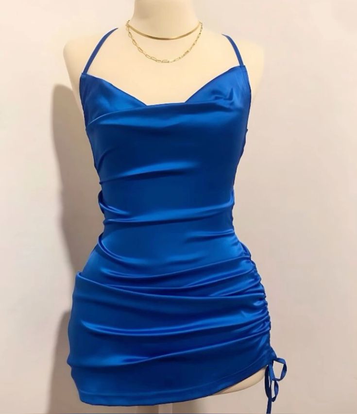 Blue Sheath Short Homecoming Dress - FashionDia