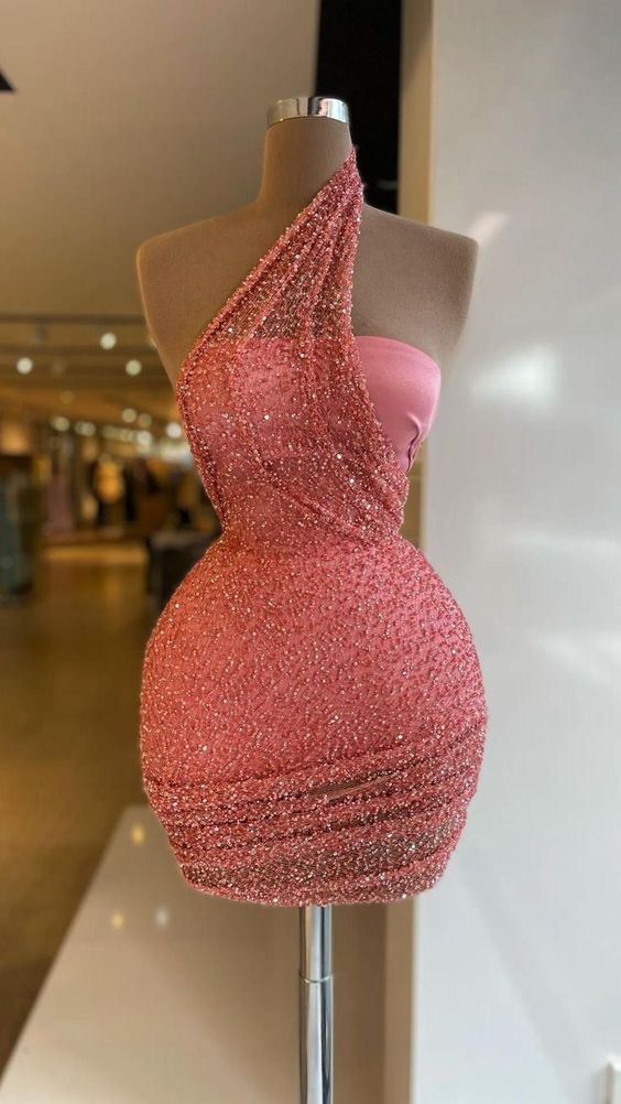 Short Prom Dresses Sparkly Sequins Mini Homecoming Dresses Pearls Beading Short Graduation Dresses fg6264 - VelvetHem