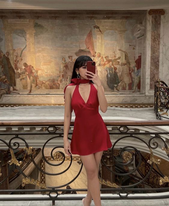 A-Line Red Birthday Outfits Short Prom Gown Homecoming Dress - FashionDia