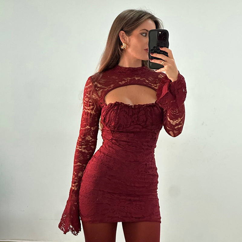 Ingram Mini Dress Maroon
