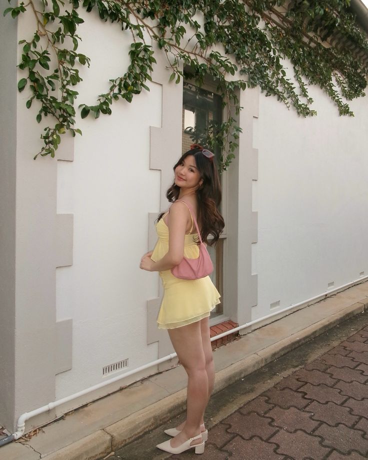 Two Piece Yellow Birthday Outfit Short Evening Dress Short Party Dress Homecoming Dress - View 4 | FashionDia