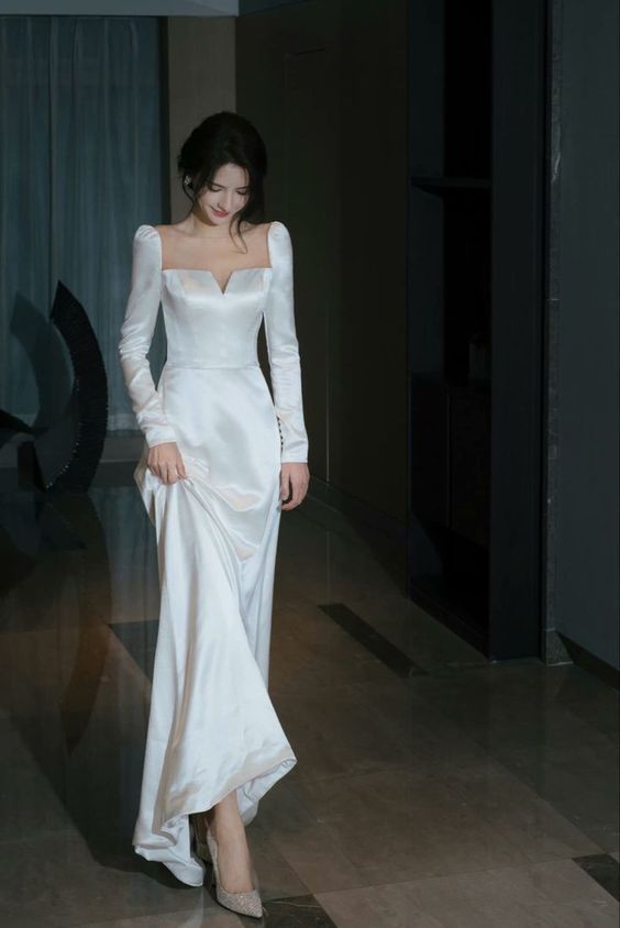 A-Line White Evening Dresses, Fashion Formal Gown - FashionDia