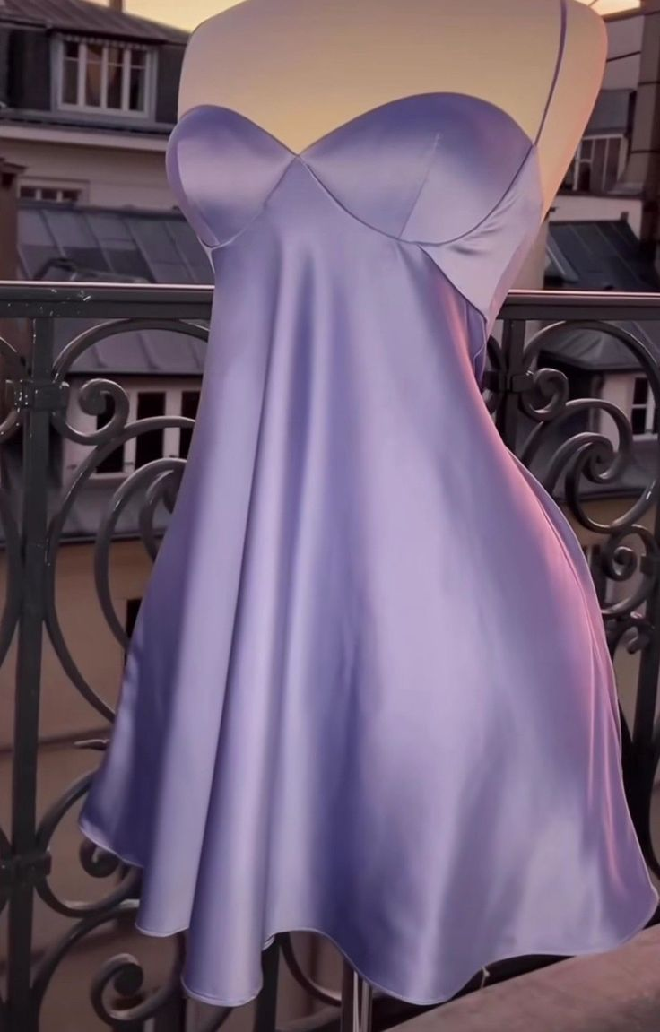 Sexy Lilac Satin A Line Homecoming Dres Short Prom Dress