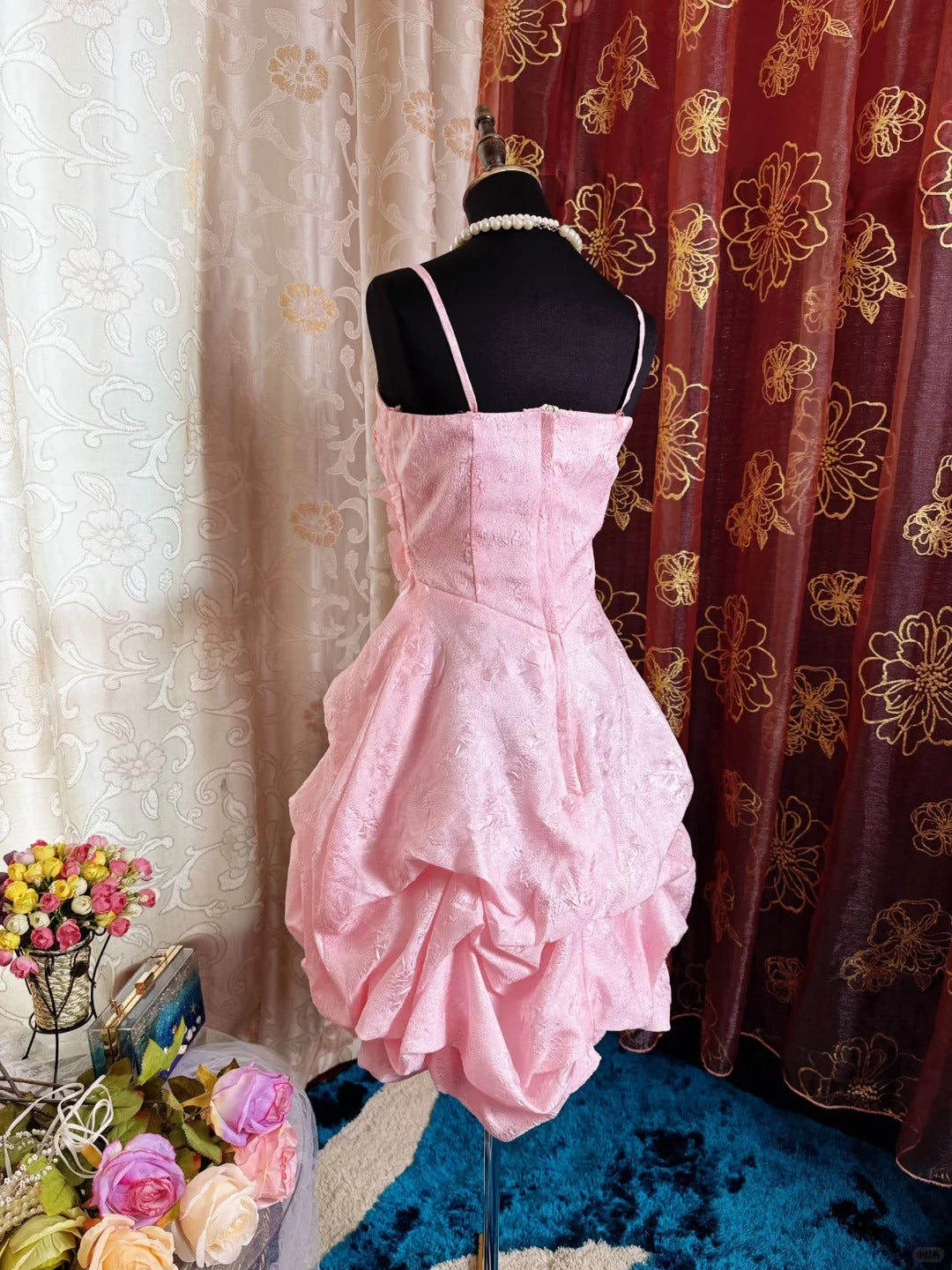 Pink Birthday Outfit Short Evening Dress Short Party Dress Vintage Homecoming Dress   fg8090