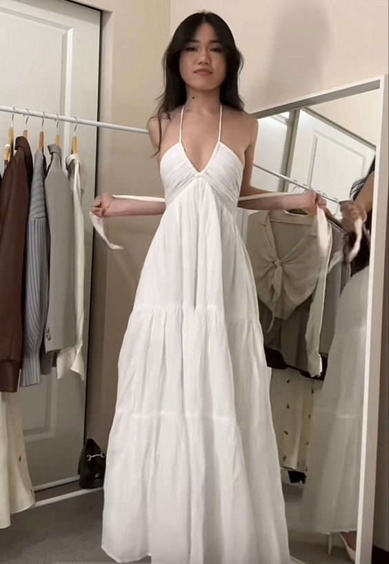 Sexy White Sleeveless Long Prom Dress,White Maxi Dress