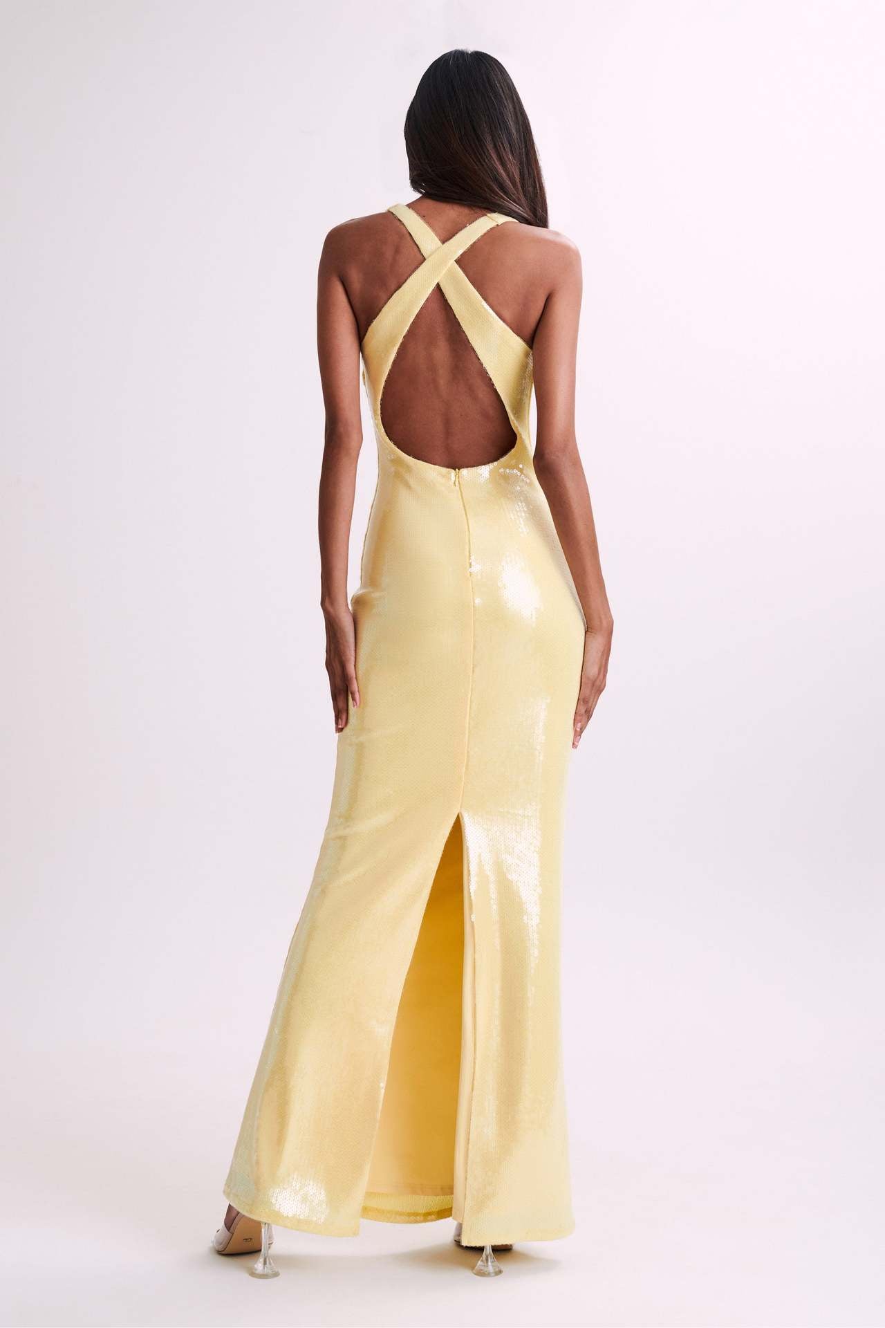 Hexed Bodycon Dress Yellow