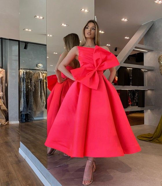 big bow style evening dress elegant and gorgeous party dress - FashionDia