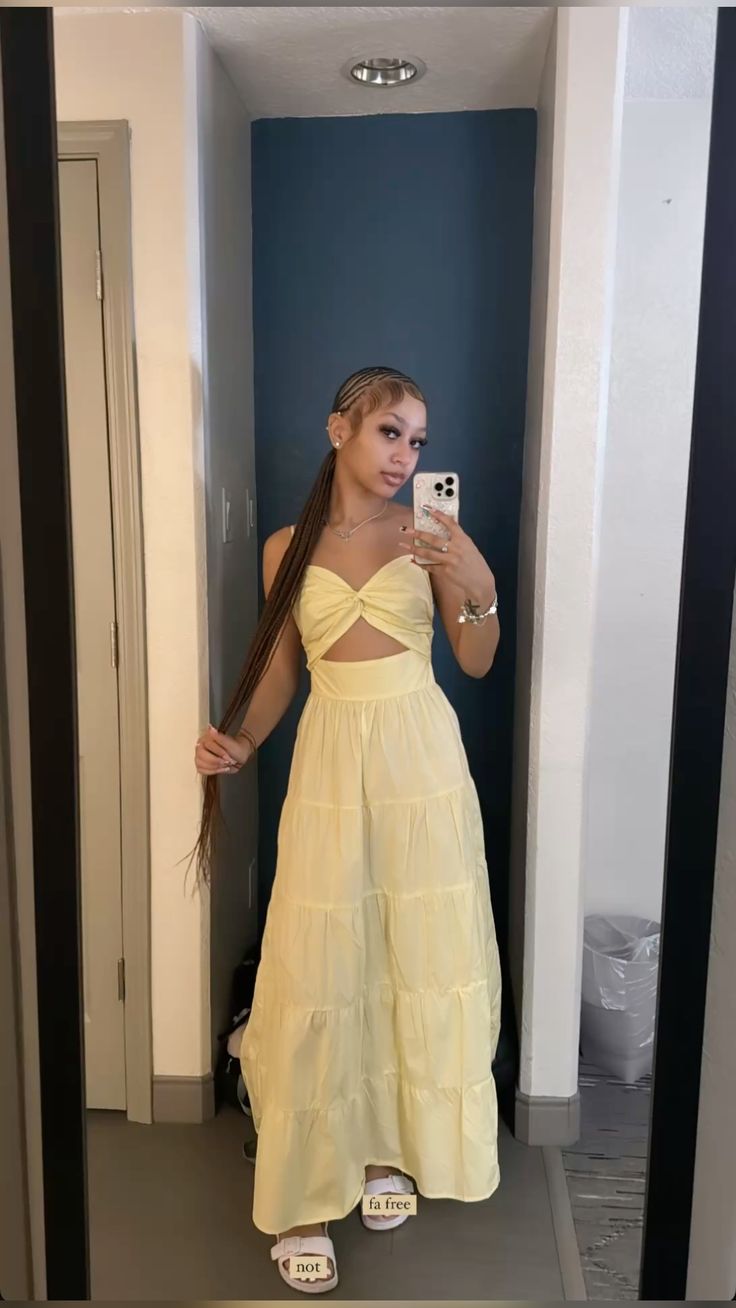 Yellow Fashion Long Prom Dress Evening Party Dresses - View 3 | VelvetHem