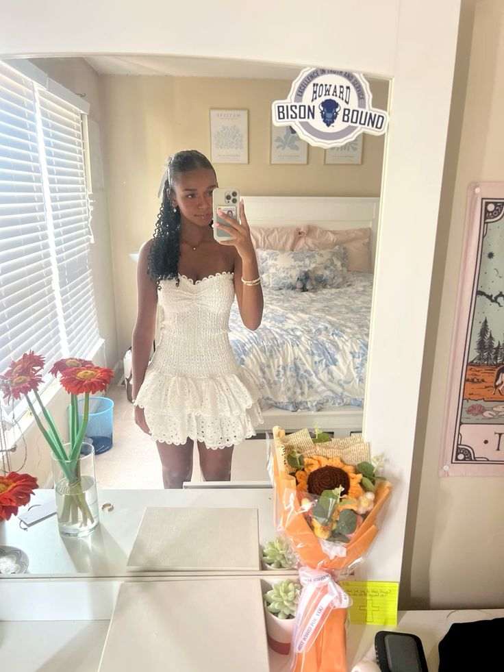 White Lace Birthday Dress Short Homecoming Party Dress - View 2 | FashionDia