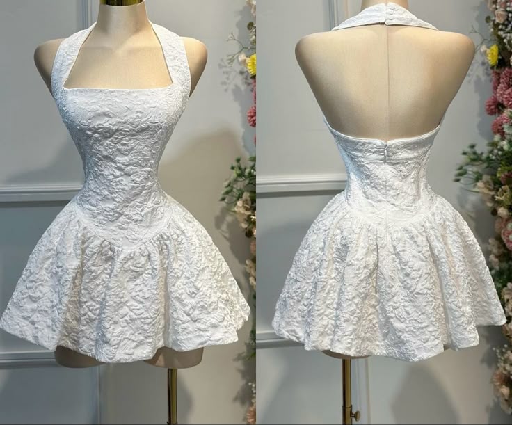 A Line White Short Prom Dress Homecoming Dress Short Party Dress
