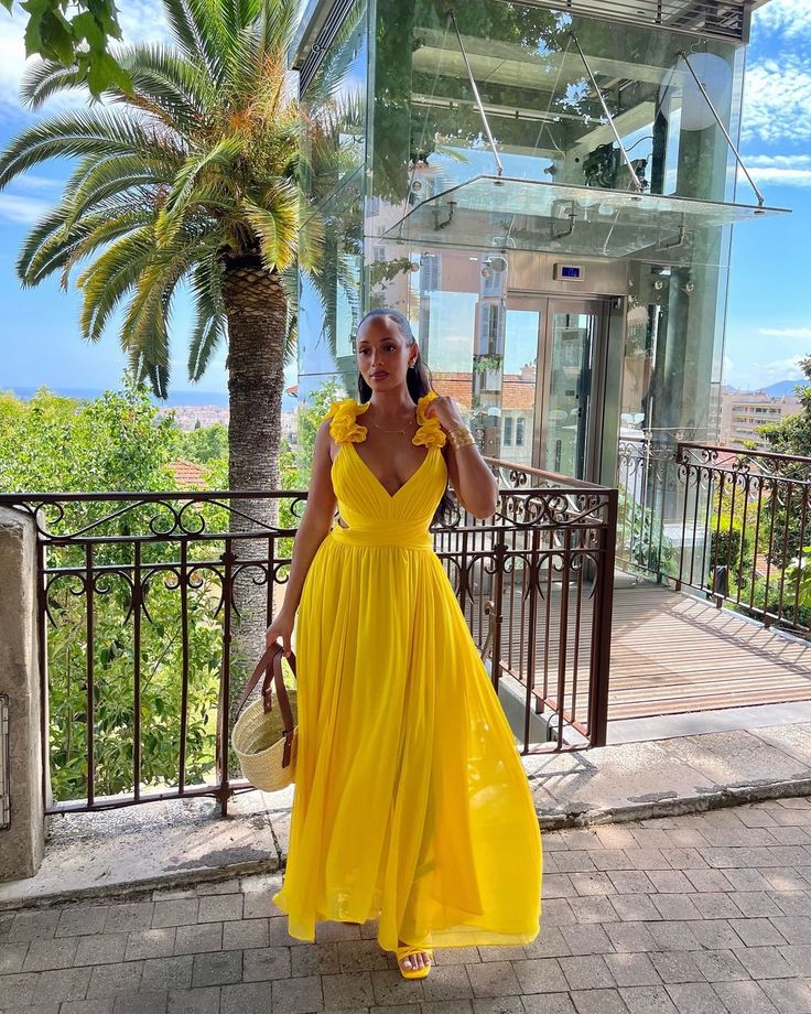 A-Line Yellow Evening Dresses Formal Party Dress Prom Gown - FashionDia