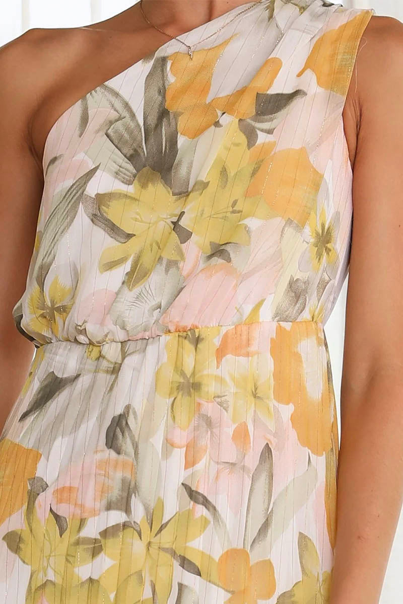 Elvia Luxe Printed Dress with Dropped Sleeves Everyday Edit