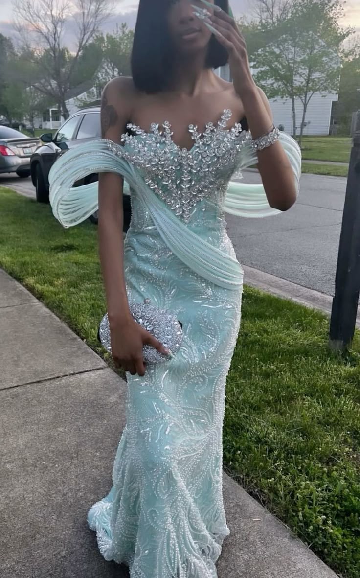 Sexy Mermaid Long Prom Dresses Formal Evening Dress - FashionDia