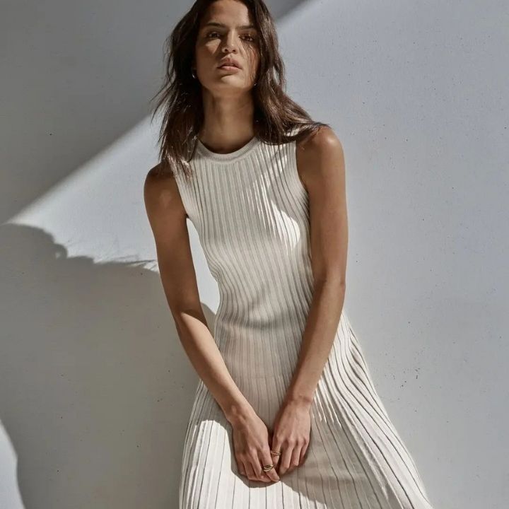 Valeria Aesthetic Sleeveless Pleated Maxi Dress Premium Wardrobe Essential