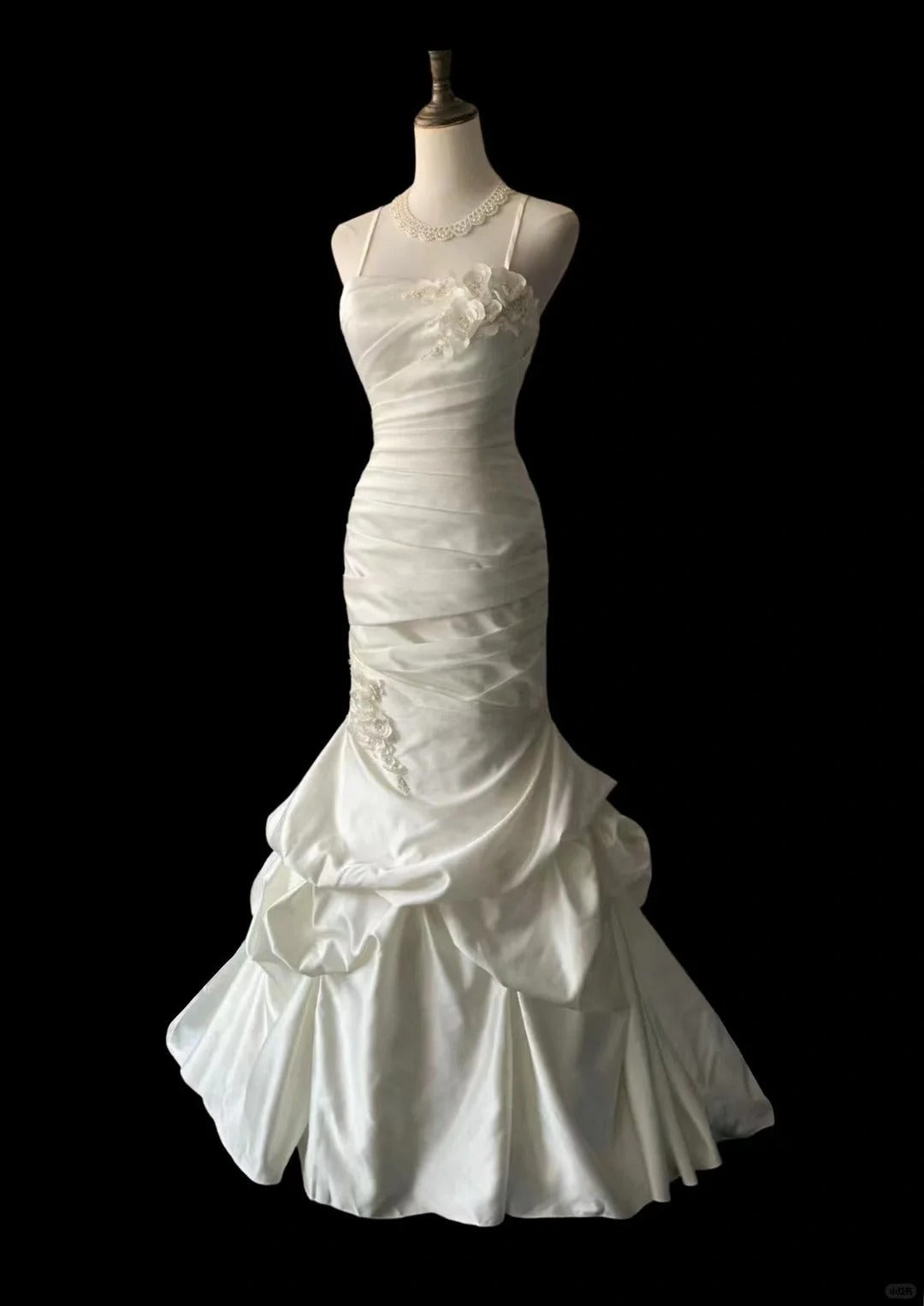 Mermaid White Party Dress Long Evening Dress Princess Wedding Dress    fg8108