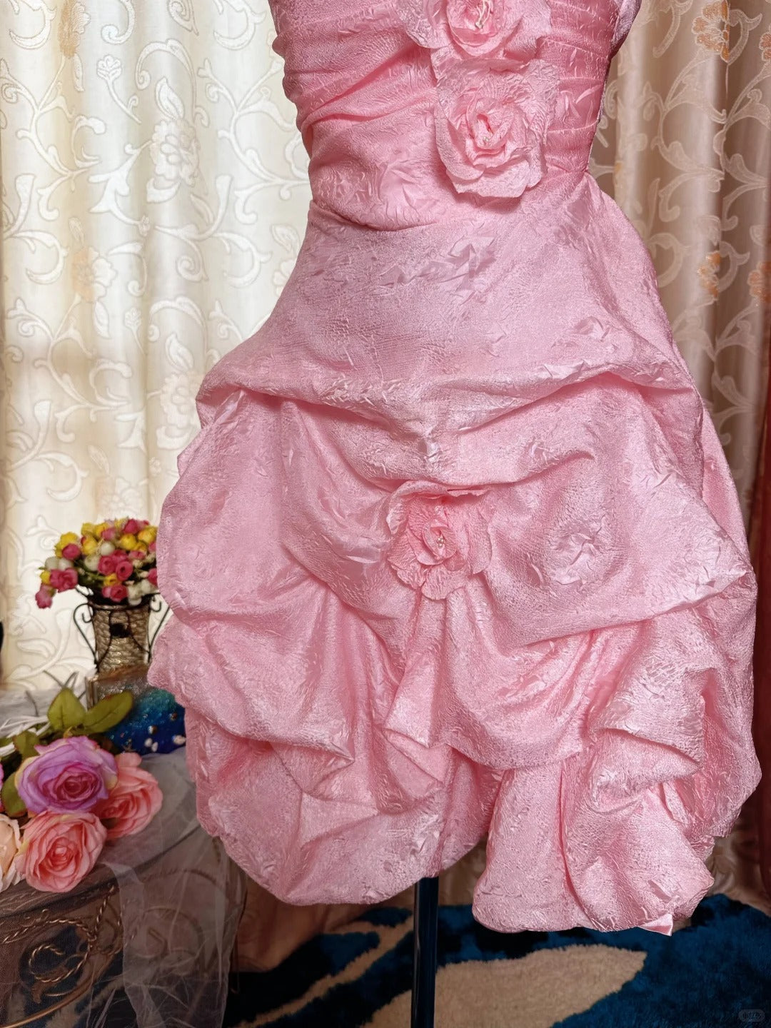 Pink Birthday Outfit Short Evening Dress Short Party Dress Vintage Homecoming Dress   fg8090