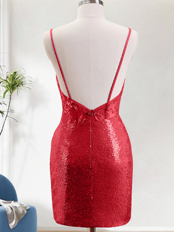 Spaghetti Straps Beaded Lace Applique Homecoming Dress