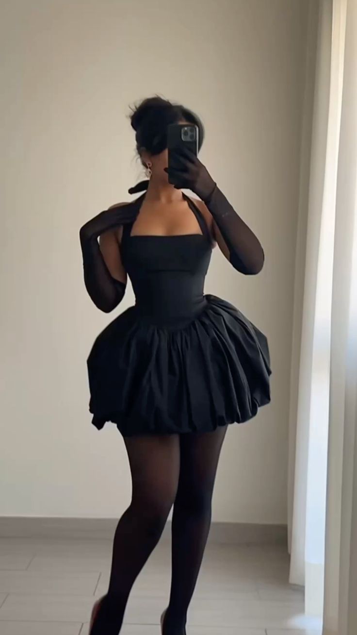 A Line Black Halter Birthday Outfit Short Evening Dress Cocktail Dresses Short Party Dress