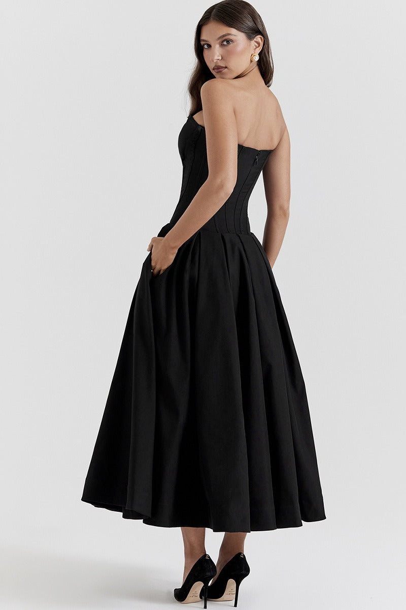 Strapless Corset A Dress with Relaxed Fit and Modern Casual Wear