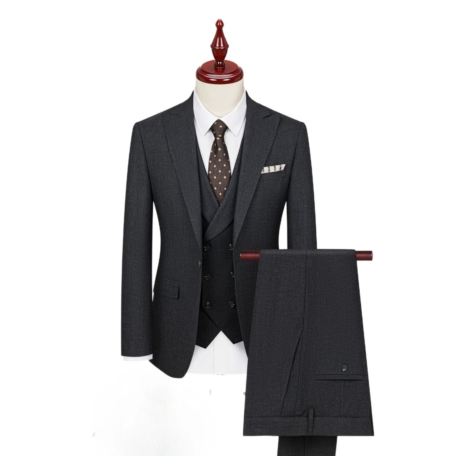 Men's black flat collar suit jacket, exquisite groom's suit, wedding suit, formal dress, groomsman's suit customization by 男装