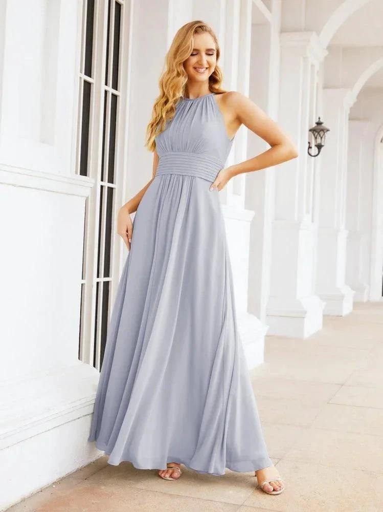 Numbersea Keyhole Bridesmaid Dresses Sleeveless Formal Evening Party Prom Gowns 28043 by numbersea