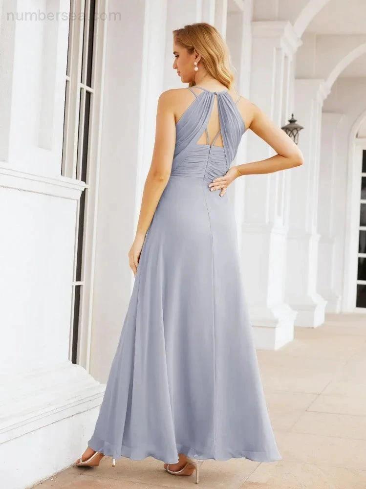 ZapDress Double Spaghetti Straps Bridesmaid Dresses for Women Long Formal Party Dress Side Split 28051 (ZD17036)
