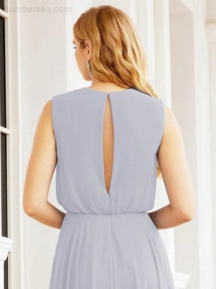 ZapDress Sleeveless Long Bridesmaid Dress A line Formal Evening Prom Gown 28025 (ZD17053)