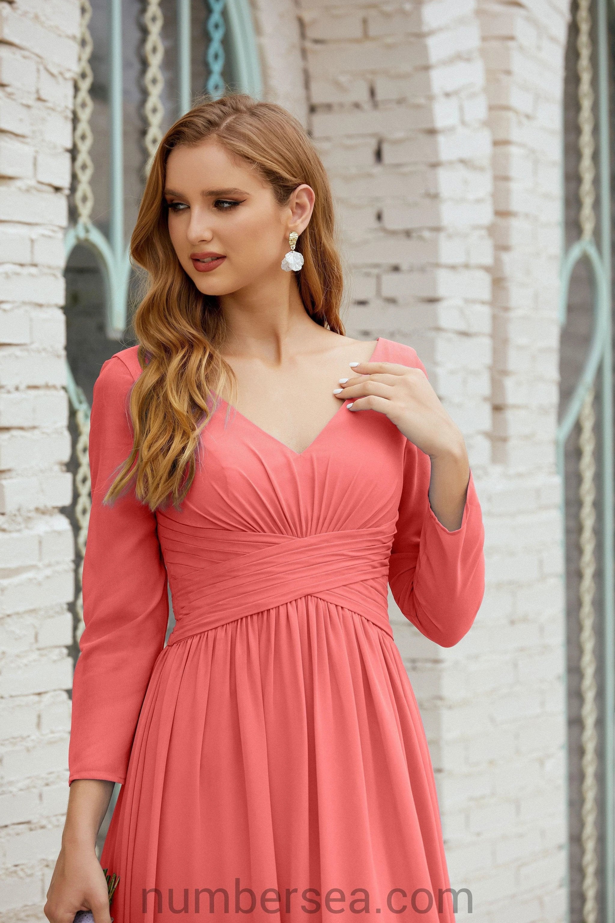 Numbersea Bridesmaid Dress Chiffon Formal Party Dress Evening Dress 28016 by numbersea