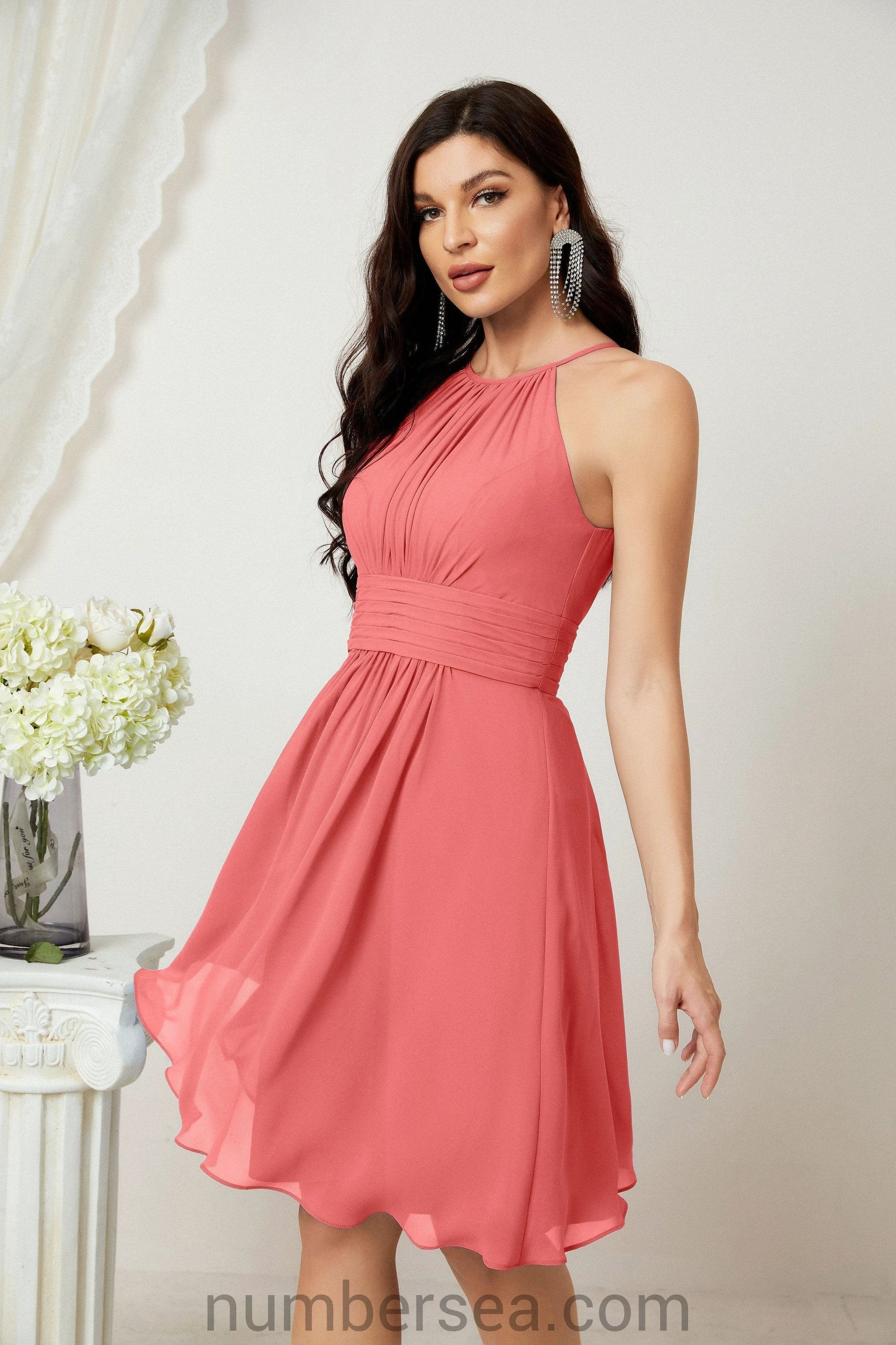 Halter Homecoming Dresses Formal Evening Party Cocktail Dress 28011 Clearance sale (ZD16954)