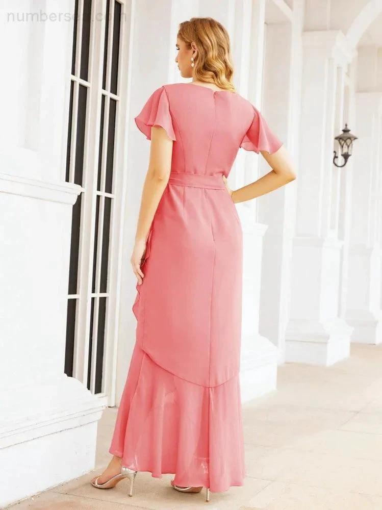 ZapDress Ruffled Bridesmaid Dresses Mermaid Formal Violin Evening Party Prom Gowns 28042 (ZD16997)