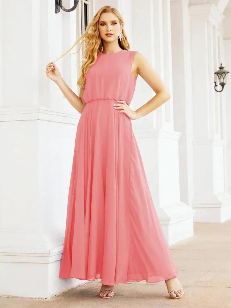 Numbersea Sleeveless Long Bridesmaid Dress A line Formal Evening Prom Gown 28025 by numbersea