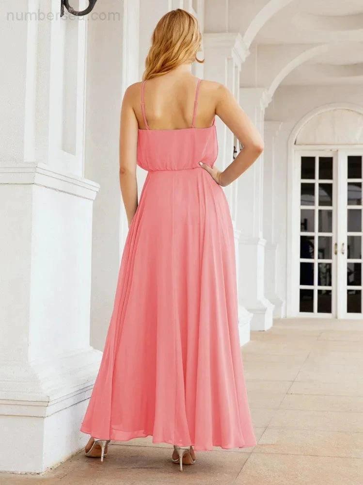 ZapDress  Halter Long Bridesmaid Dresses Formal A line Juniors Dress 28029 (ZD17029)