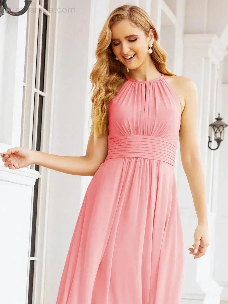 ZapDress Keyhole Bridesmaid Dresses Sleeveless Formal Evening Party Prom Gowns 28043 (ZD17032)