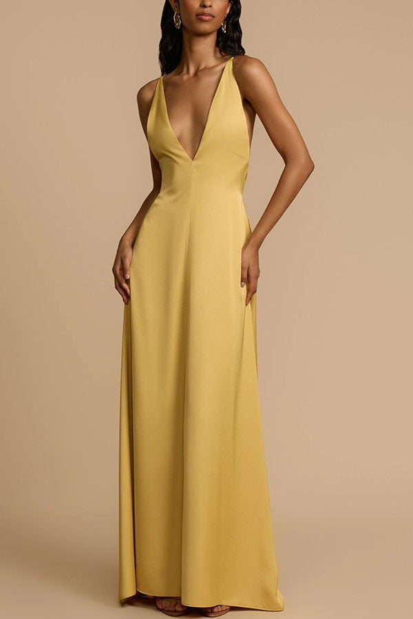 Backless Satin Slip Premium Dress for Modern Casual Wear