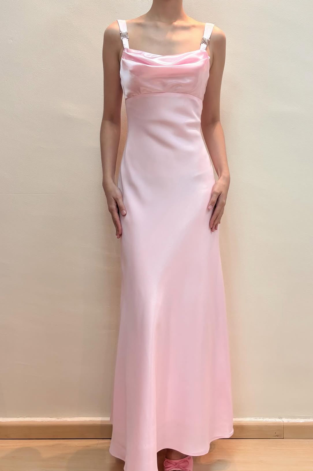 Pink Mermaid Long Prom Dress Vintage Evening Dress