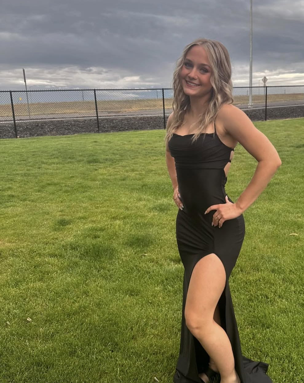 Backless Black Long Prom Dress Sexy Graduation Dress  J7893
