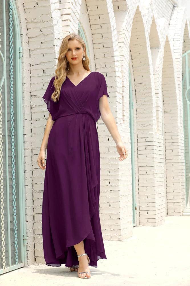 Numbersea Mother of The Bride Dresses Plus Size V-Neck Floor Length Formal Prom Dress for Wedding Guest 28020 by numbersea