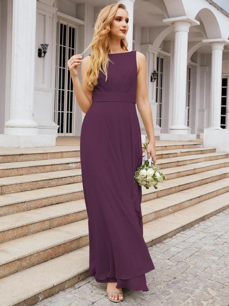 Numbersea Bridesmaid Dresses for Wedding Ruffles Long Formal Prom Gowns 28039 by numbersea