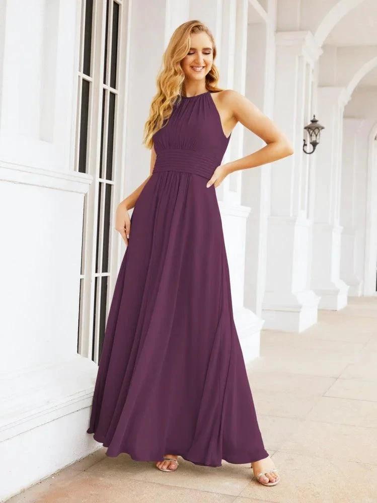 Numbersea Keyhole Bridesmaid Dresses Sleeveless Formal Evening Party Prom Gowns 28043 by numbersea