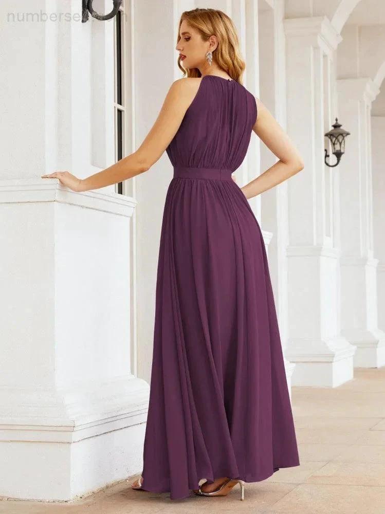 ZapDress Halter Bridesmaid Dress Empire Waist Formal Evening Prom Gown for Mother of The Bride 28030 (ZD17026)
