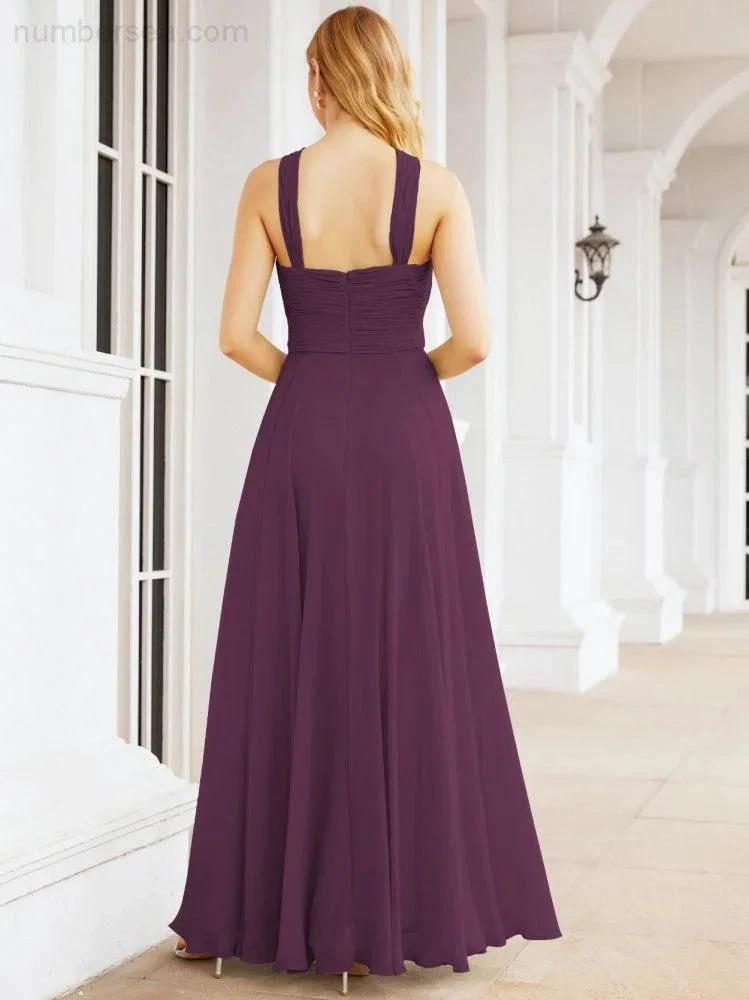 ZapDress Crisscross Halter Bridesmaid Dresses for Party Wedding Evening Prom Maxi Ball Gowns 28053 (ZD17037)