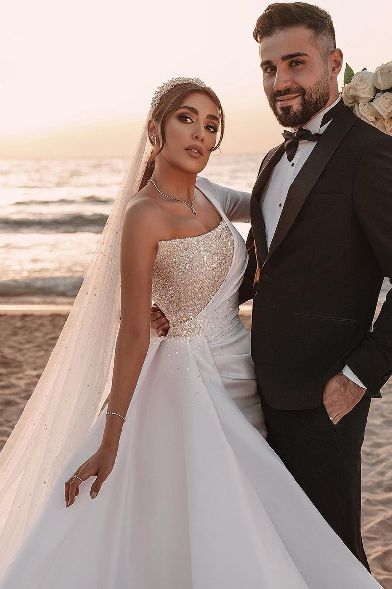 31697 - Ball Gown Scoop Long Sleeves Luxury Wedding Dress