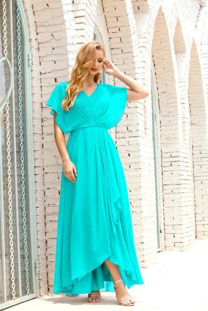 Numbersea Mother of The Bride Dresses Plus Size V-Neck Floor Length Formal Prom Dress for Wedding Guest 28020 by numbersea
