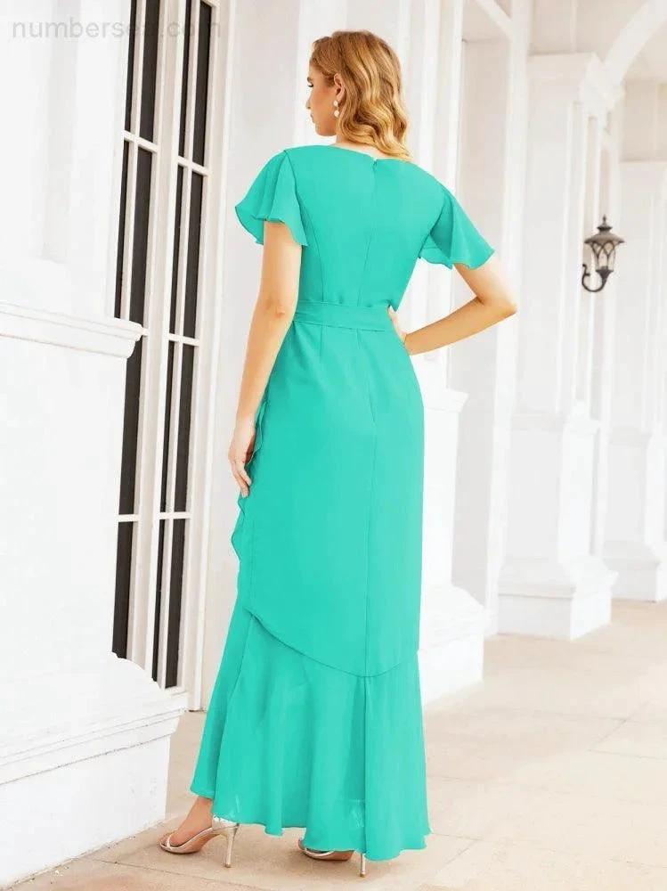 ZapDress Ruffled Bridesmaid Dresses Mermaid Formal Violin Evening Party Prom Gowns 28042 (ZD16997)