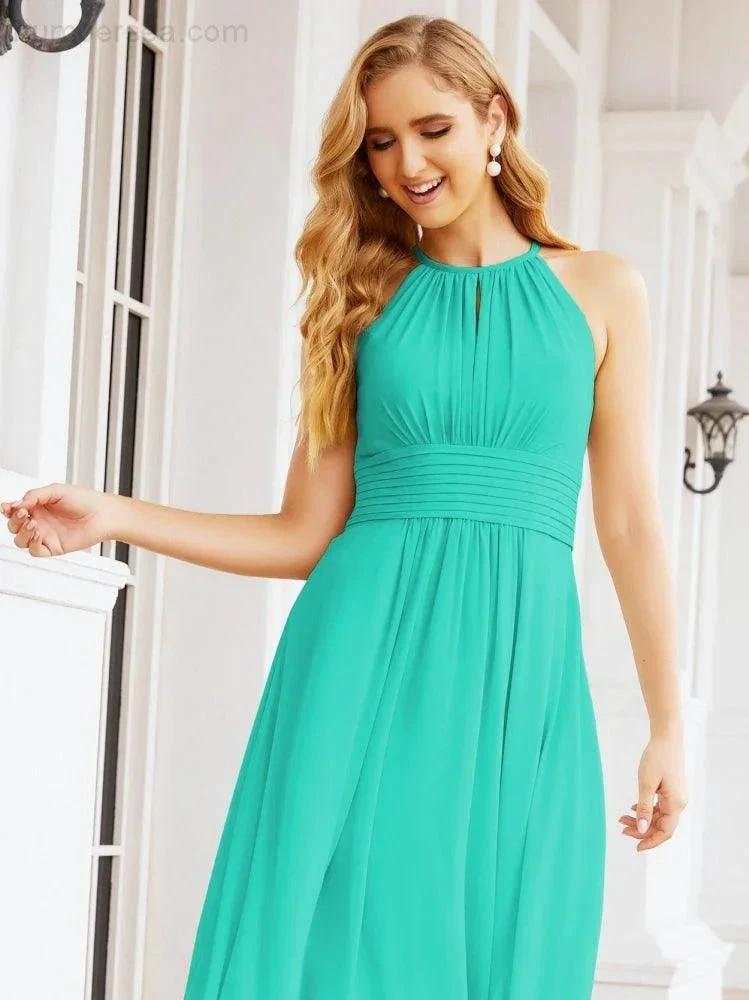 ZapDress Keyhole Bridesmaid Dresses Sleeveless Formal Evening Party Prom Gowns 28043 (ZD17032)