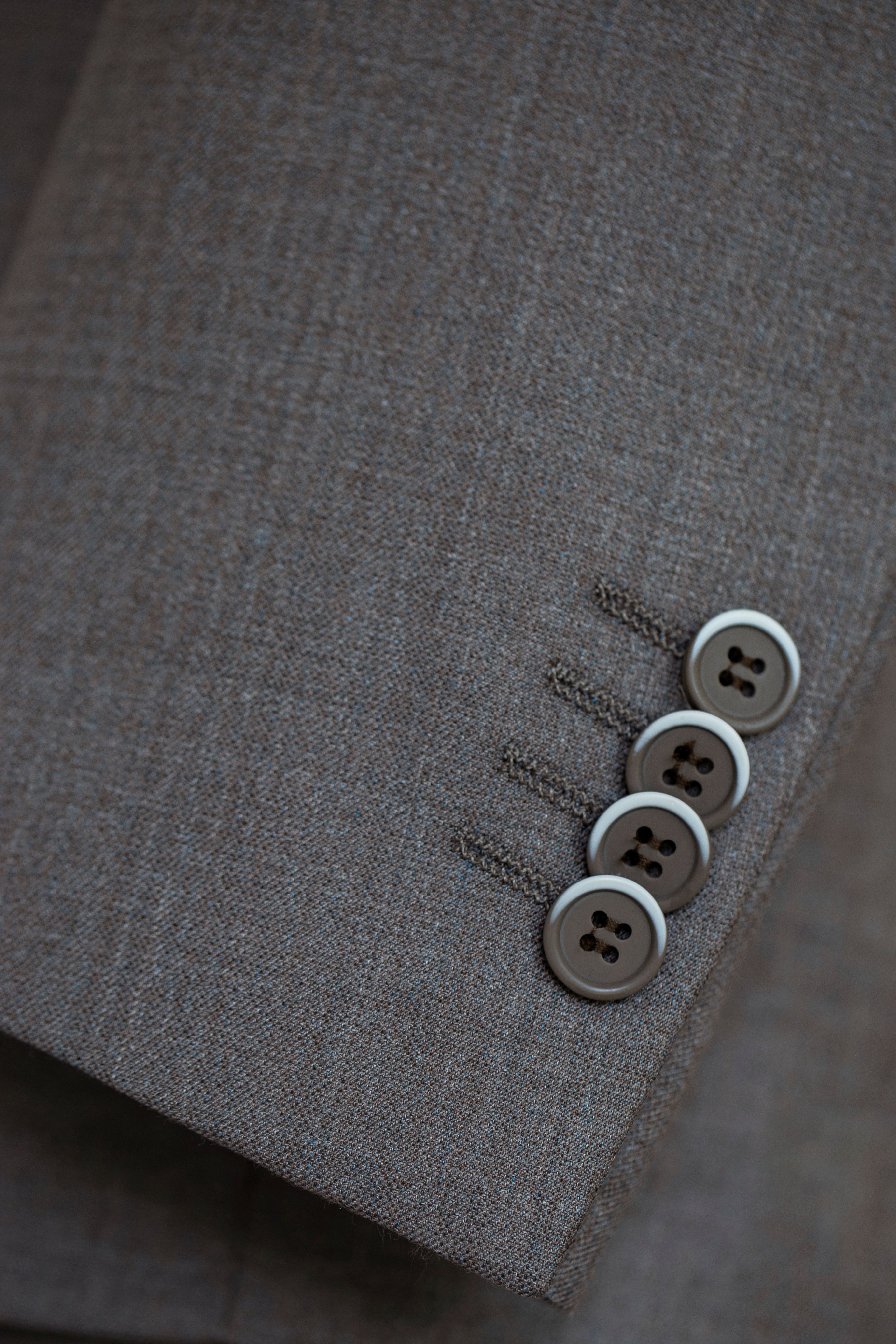 Taupe Wool 3 Piece Wedding Suit For Groom And Groomsmen Tailored Fit (ZD17111)