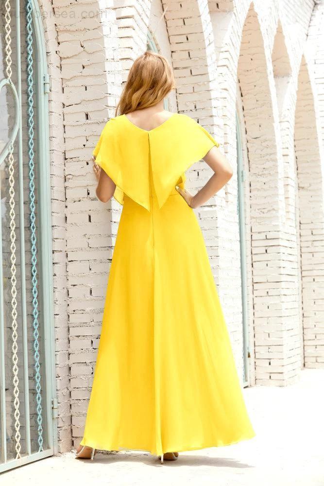 Zapdress Mother of The Bride Dresses Plus Size V-Neck Floor Length Formal Prom Dress for Wedding Guest 28020 (ZD17058)