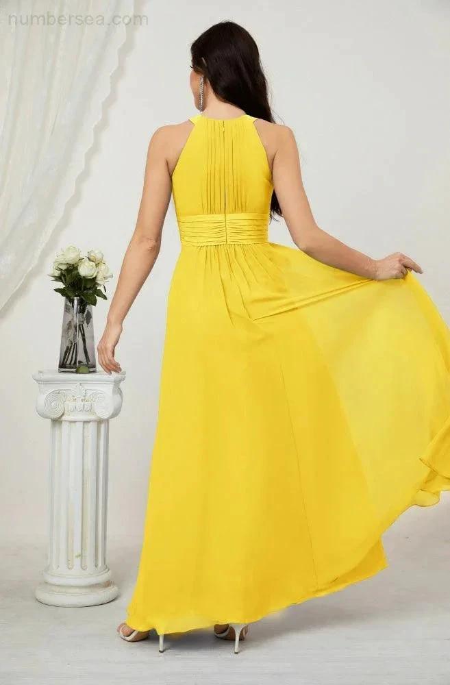ZapDress Formal Party Gown Dress Chiffon Halter Long Sleeveless Bridesmaid Dresses 2802 (ZD16960)