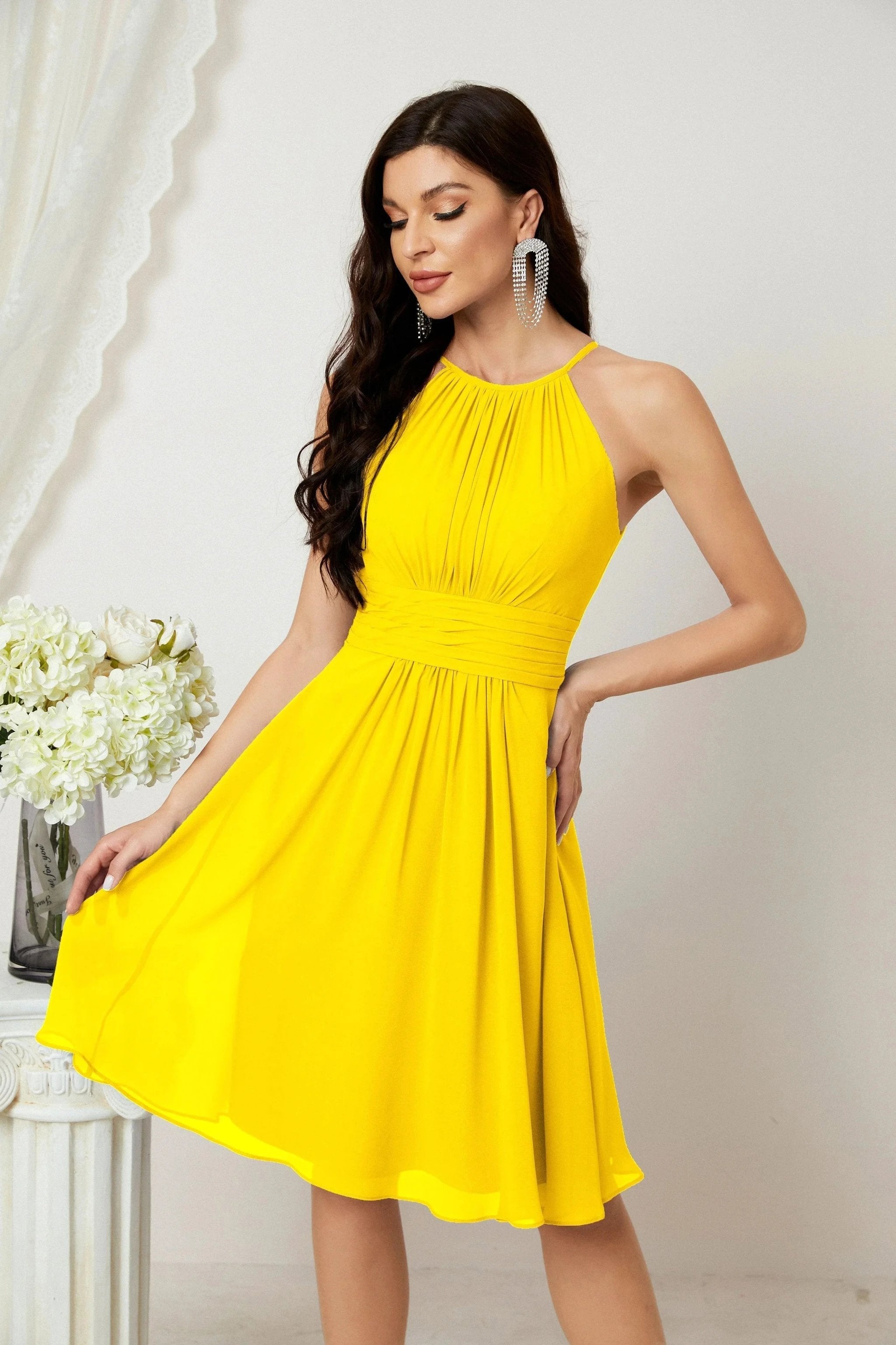 Halter Homecoming Dresses Formal Evening Party Cocktail Dress 28011 Clearance sale (ZD16954)